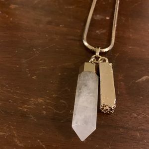 Long necklace crystal pendant